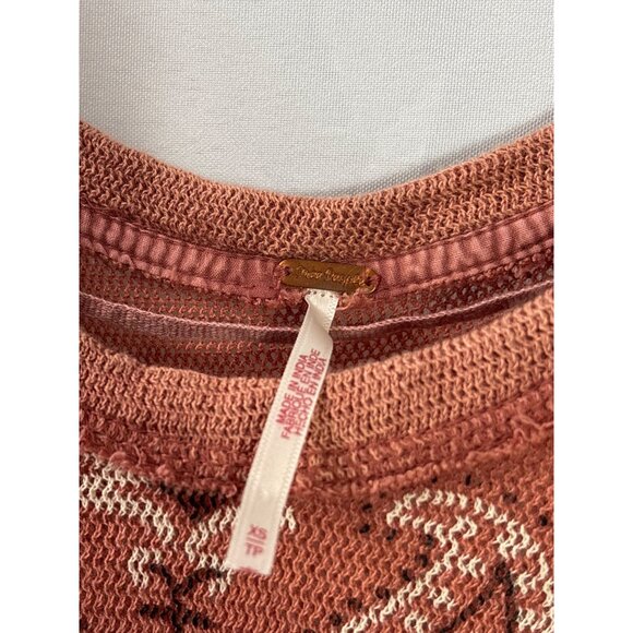 Free People No Matter What Paisley Print Oversized High Low Hem Top XS Cotton - Picture 7 of 9